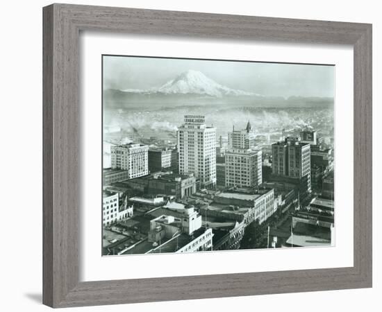 Tacoma Downtown Business District, 1930-Chapin Bowen-Framed Giclee Print