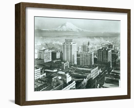 Tacoma Downtown Business District, 1930-Chapin Bowen-Framed Giclee Print