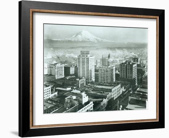 Tacoma Downtown Business District, 1930-Chapin Bowen-Framed Giclee Print