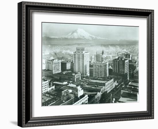 Tacoma Downtown Business District, 1930-Chapin Bowen-Framed Giclee Print