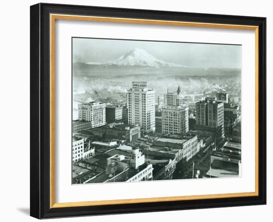 Tacoma Downtown Business District, 1930-Chapin Bowen-Framed Giclee Print