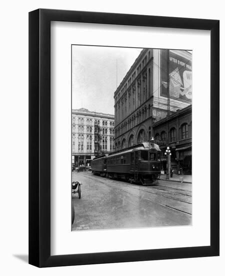 Tacoma Electric Interurban at Station, 1924-Asahel Curtis-Framed Giclee Print