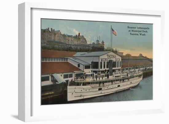 Tacoma, WA - View of Municipal Dock with Steamer-Lantern Press-Framed Art Print