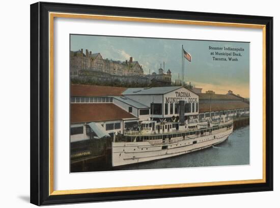 Tacoma, WA - View of Municipal Dock with Steamer-Lantern Press-Framed Art Print