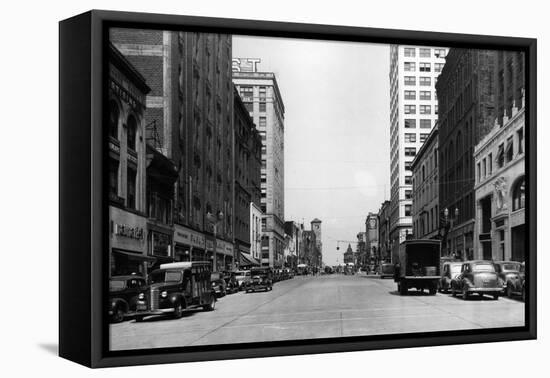 Tacoma, WA View of Pacific Avenue Photograph - Tacoma, WA-Lantern Press-Framed Stretched Canvas