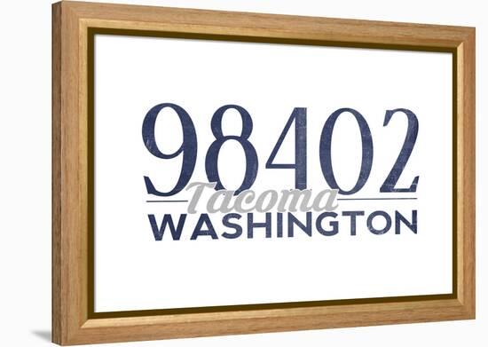 Tacoma, Washington - 98402 Zip Code (Blue)-Lantern Press-Framed Stretched Canvas