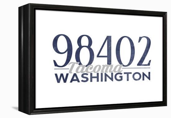 Tacoma, Washington - 98402 Zip Code (Blue)-Lantern Press-Framed Stretched Canvas