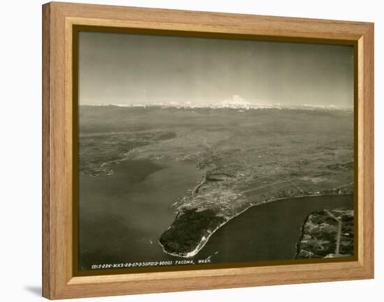 Tacoma, Washington, Aerial View (ca. 1937)-null-Framed Premier Image Canvas