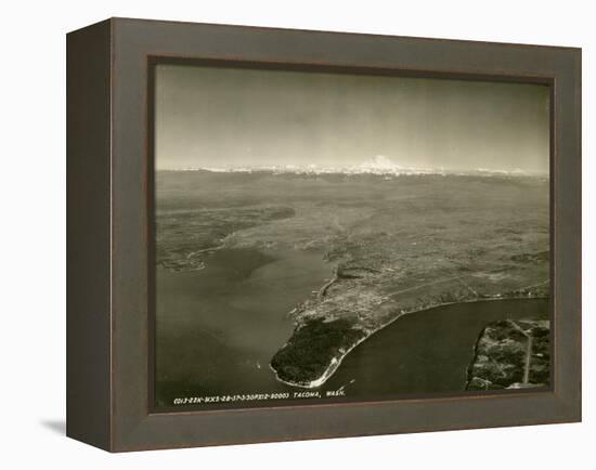 Tacoma, Washington, Aerial View (ca. 1937)-null-Framed Premier Image Canvas