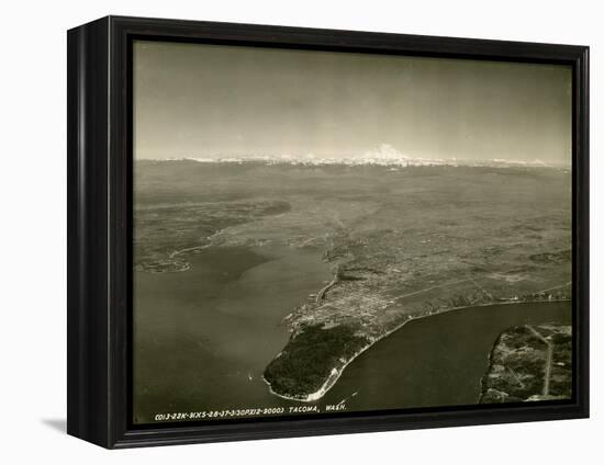Tacoma, Washington, Aerial View (ca. 1937)-null-Framed Premier Image Canvas