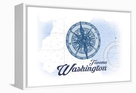 Tacoma, Washington - Compass - Blue - Coastal Icon-Lantern Press-Framed Stretched Canvas