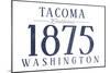 Tacoma, Washington - Established Date (Blue)-Lantern Press-Mounted Art Print