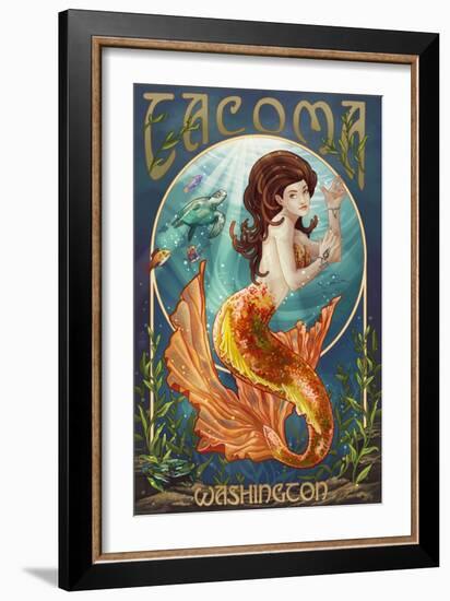 Tacoma, Washington - Mermaid-Lantern Press-Framed Art Print