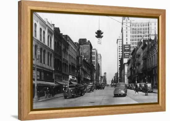 Tacoma, Washington - Northern View from Pacific Avenue-Lantern Press-Framed Stretched Canvas