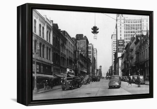 Tacoma, Washington - Northern View from Pacific Avenue-Lantern Press-Framed Stretched Canvas