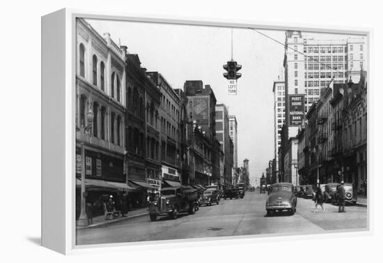 Tacoma, Washington - Northern View from Pacific Avenue-Lantern Press-Framed Stretched Canvas