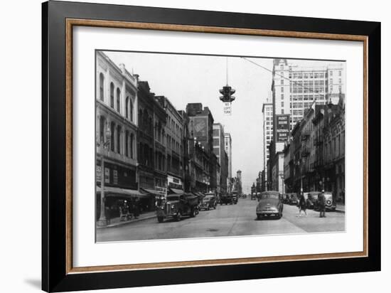 Tacoma, Washington - Northern View from Pacific Avenue-Lantern Press-Framed Art Print