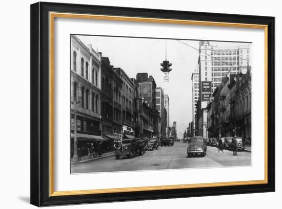 Tacoma, Washington - Northern View from Pacific Avenue-Lantern Press-Framed Art Print