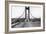 Tacoma, Washington - November 7, 1940 - Tacoma Narrows Bridge - Man on Bridge-Lantern Press-Framed Premium Giclee Print