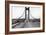 Tacoma, Washington - November 7, 1940 - Tacoma Narrows Bridge - Man on Bridge-Lantern Press-Framed Premium Giclee Print