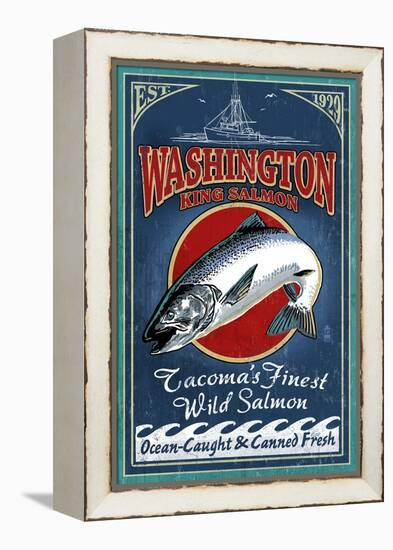 Tacoma, Washington - Salmon-Lantern Press-Framed Stretched Canvas