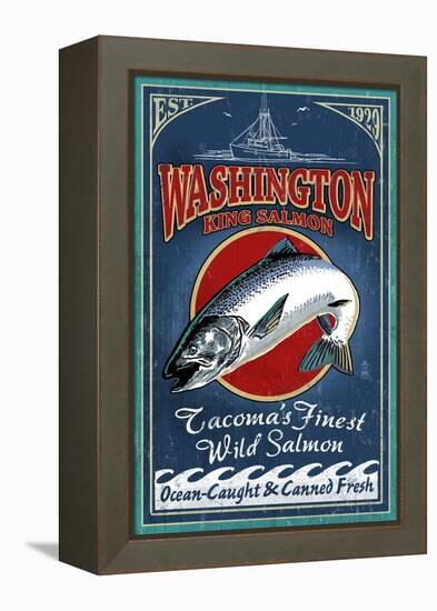 Tacoma, Washington - Salmon-Lantern Press-Framed Stretched Canvas