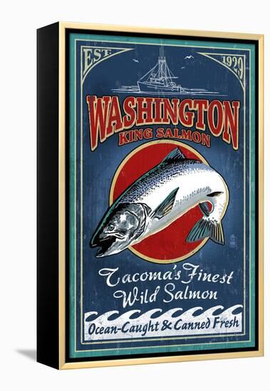 Tacoma, Washington - Salmon-Lantern Press-Framed Stretched Canvas