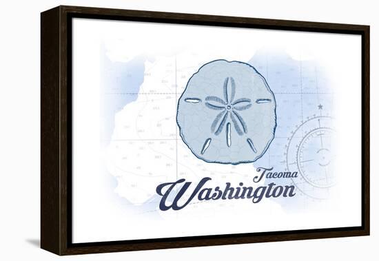 Tacoma, Washington - Sand Dollar - Blue - Coastal Icon-Lantern Press-Framed Stretched Canvas