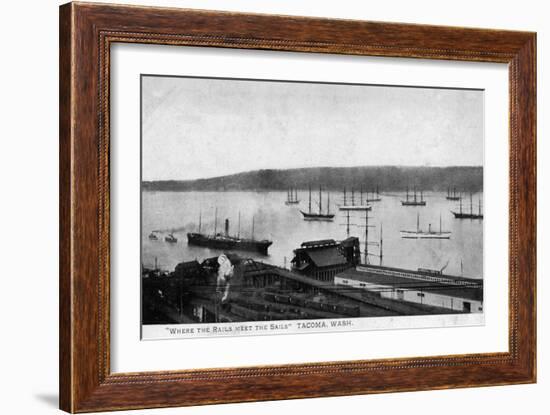 Tacoma, Washington, Where the Rails Meet the Sails-Lantern Press-Framed Art Print