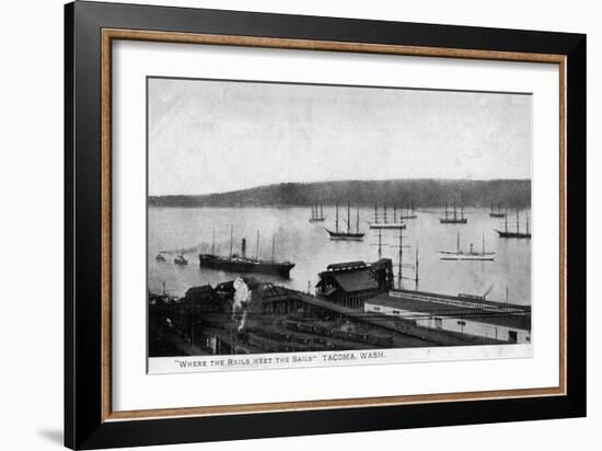 Tacoma, Washington, Where the Rails Meet the Sails-Lantern Press-Framed Art Print