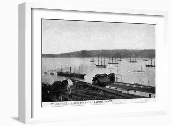 Tacoma, Washington, Where the Rails Meet the Sails-Lantern Press-Framed Art Print