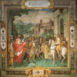 The Meeting of Holy Roman Emperor Charles V and Alessandro Farnese in 1544-Taddeo Zuccari-Framed Premier Image Canvas