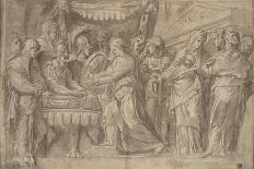 Sheet of Studies for the Blinding of Elymas, Sacrifice at Lystra, and a Holy Family, C.1558-Taddeo Zuccaro-Framed Giclee Print