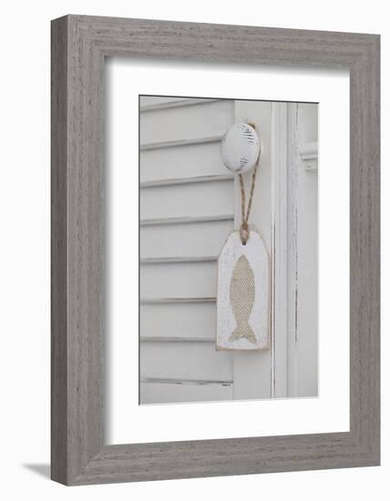 Tag, Fish Motive, Door Knob, White-Andrea Haase-Framed Photographic Print