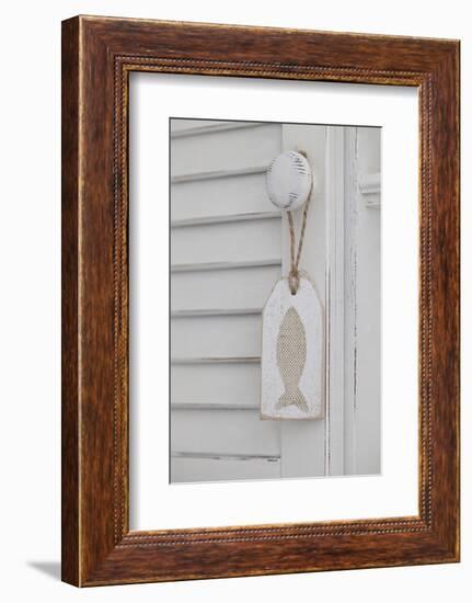 Tag, Fish Motive, Door Knob, White-Andrea Haase-Framed Photographic Print