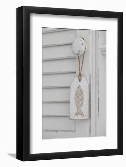 Tag, Fish Motive, Door Knob, White-Andrea Haase-Framed Photographic Print