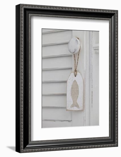 Tag, Fish Motive, Door Knob, White-Andrea Haase-Framed Photographic Print