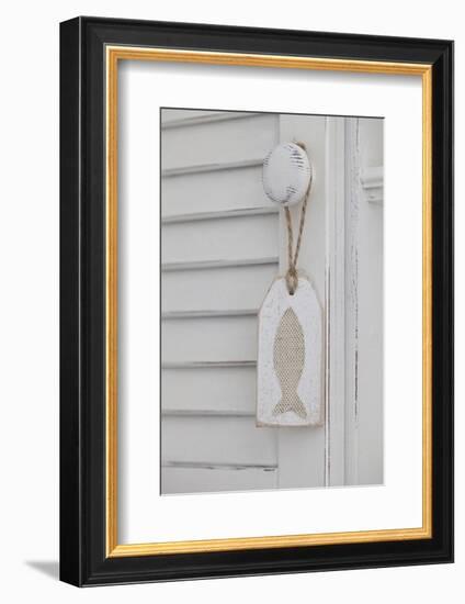 Tag, Fish Motive, Door Knob, White-Andrea Haase-Framed Photographic Print