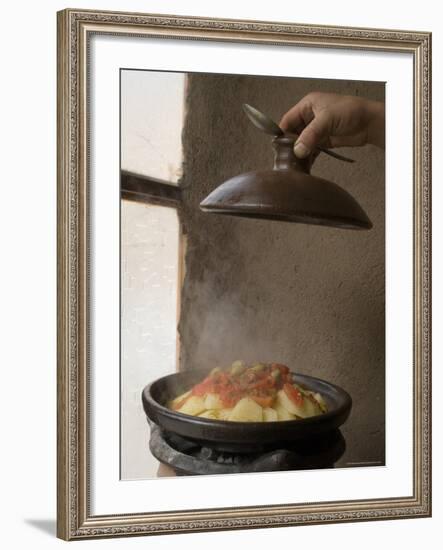 Tagine, Typical Moroccan Food and Pot, Cafe Atlas, Imlil, High Atlas Mountains, Morocco-Ethel Davies-Framed Photographic Print