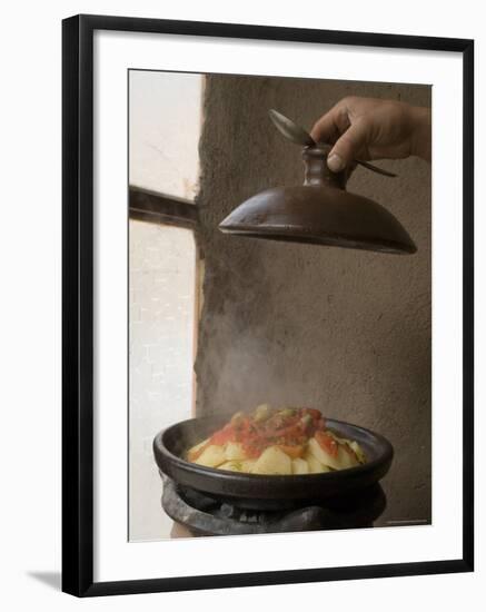 Tagine, Typical Moroccan Food and Pot, Cafe Atlas, Imlil, High Atlas Mountains, Morocco-Ethel Davies-Framed Photographic Print