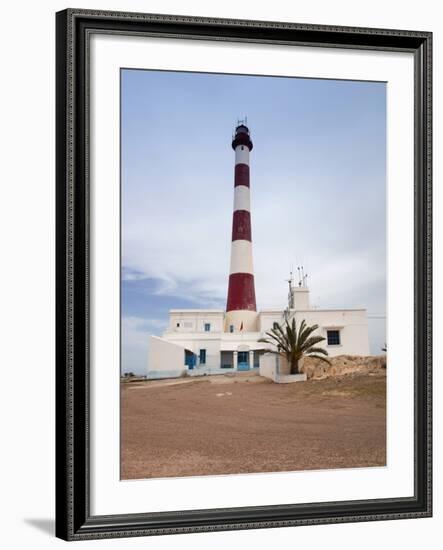 Taguermes Lighthouse, Sidi Mahres Beach, Houmt Souq, Jerba Island, Tunisia-Walter Bibikow-Framed Photographic Print