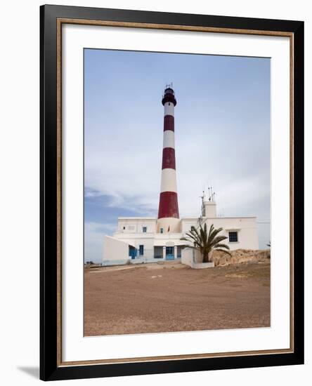 Taguermes Lighthouse, Sidi Mahres Beach, Houmt Souq, Jerba Island, Tunisia-Walter Bibikow-Framed Photographic Print