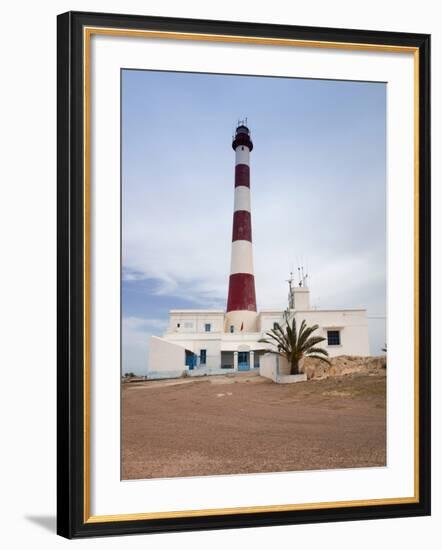 Taguermes Lighthouse, Sidi Mahres Beach, Houmt Souq, Jerba Island, Tunisia-Walter Bibikow-Framed Photographic Print