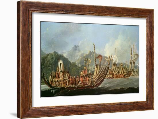 Tahitian War Canoes. in 1774 James Cook Witnessed a Review of the Fleet Consisting of 160 Big War…-William Hodges-Framed Giclee Print