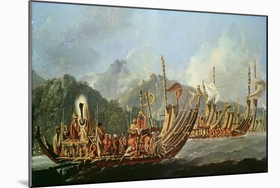 Tahitian War Canoes. in 1774 James Cook Witnessed a Review of the Fleet Consisting of 160 Big War…-William Hodges-Mounted Giclee Print