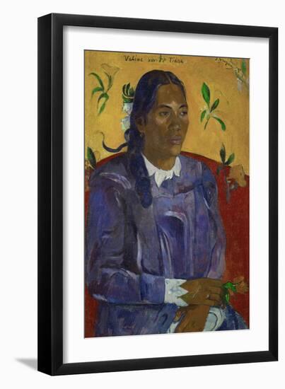 Tahitian Woman with a Flower, 1891-Paul Gauguin-Framed Giclee Print
