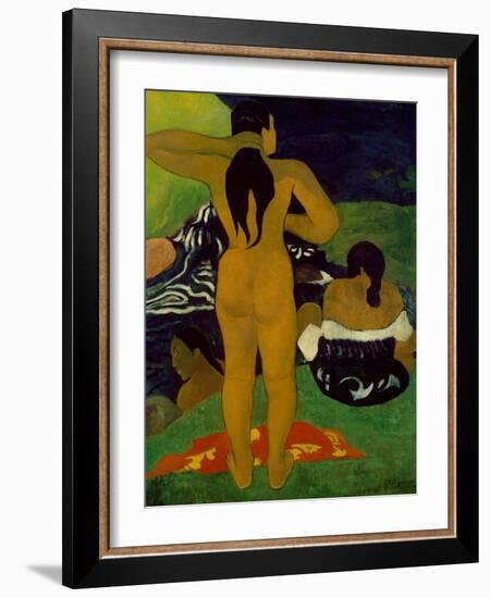 Tahitian Women Bathing, 1892-Paul Gauguin-Framed Giclee Print