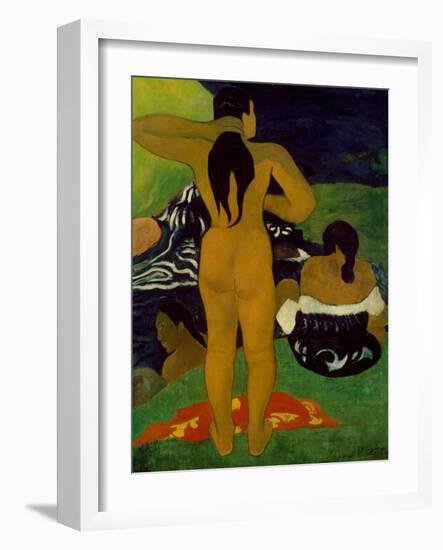 Tahitian Women Bathing, 1892-Paul Gauguin-Framed Giclee Print