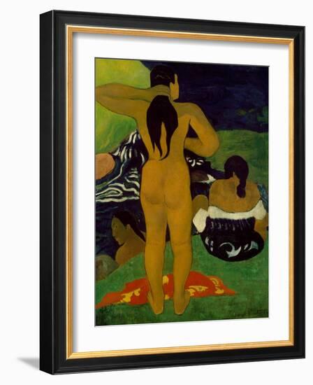 Tahitian Women Bathing, 1892-Paul Gauguin-Framed Giclee Print