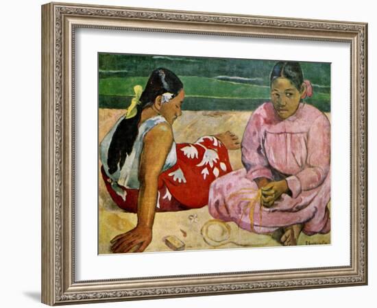 Tahitian Women on the Beach, 1891-Paul Gauguin-Framed Giclee Print